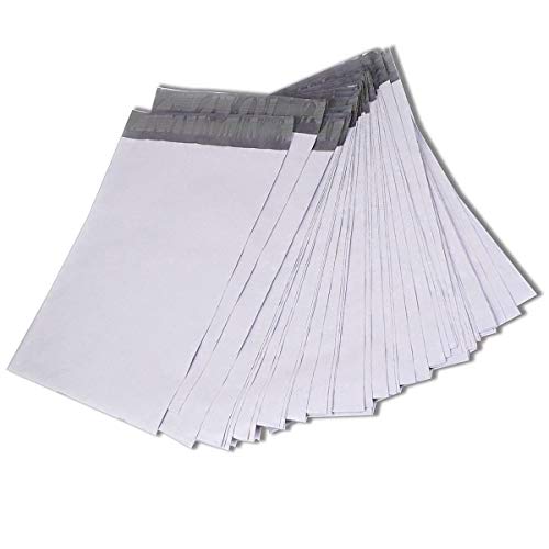 MMBM Poly Mailers, 12x15.5 Inch, 45500 Pack, 2.5 Mil Thick, Shipping Envelope Mailers, White/Grey, Self Seal and Peal Strip