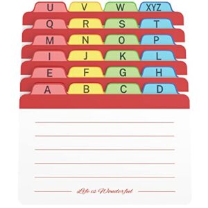 Neando 3 x 5 inches Index Card Dividers, Alphabetical Tabbed Index Cards Guides, Colored Note Cards, File and Recipe Guides with Alphabetical Tabs, Assorted Colors, 24 Counts, A-Z Guide