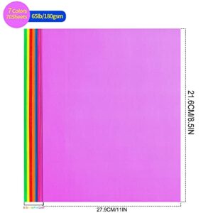 Bright Color Paper Colorful Cardstock - 8.5’’ x 11’’ Letter Paper Size 65lb Cover Card Stock Rainbow Colors Paper 70 Sheets Perfect for Scrapbooking, Crafts, Business Cards 180gsm UAP12