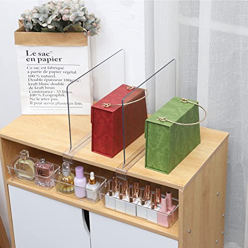 Yieach 4PCS Shelf Dividers,Clear Closets Shelf and Closet Separator for Organization in Bedroom,Kitchen Cabinets Shelf Storage and Office Shelves