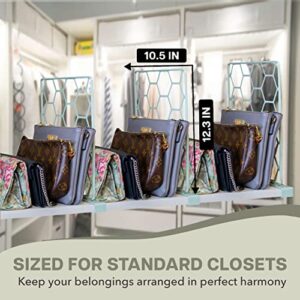 5 star moon, 3 Pcs Green Metal Closet Shelf Dividers, Heavy Duty & Rust Proof Closet Shelf Dividers for Wood Shelves,Multi-Purpose Shelves Dividers for Closet in Kitchen, Clothing, Shoes, Purses