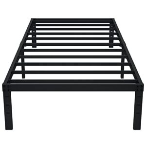 EMODA 14 Inch Twin Bed Frames No Box Spring Needed, Heavy Duty Metal Twin Platform Bed Frame, Noise Free, Easy Assembly, Black