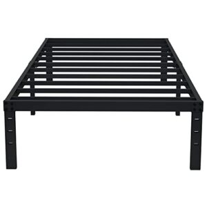 EMODA 14 Inch Twin Bed Frames No Box Spring Needed, Heavy Duty Metal Twin Platform Bed Frame, Noise Free, Easy Assembly, Black