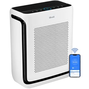 levoit air purifiers for home large room up to 1900 ft² in 1 hr with washable filters, air quality monitor, smart wifi, hepa filter captures allergies, pet hair, smoke, pollen in bedroom, vital 200s