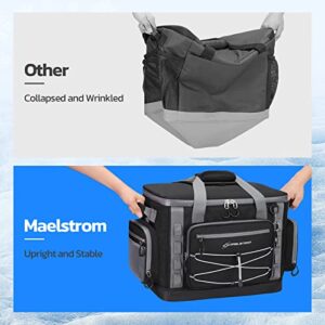 Maelstrom Soft Cooler Bag,Soft Sided Cooler,Insulated Hard-Bottom Beach Cooler,Ice Chest,Large Leakproof Camping Cooler,Portable Travel Cooler for Camping,Grocery Shopping,Black,60 Can