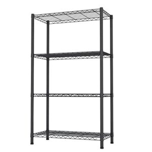 singaye 4-shelf adjustable, heavy duty storage shelving unit (350 lbs loading capacity per shelf), steel organizer wire rack, black (36" l x 14" w x 54" h)