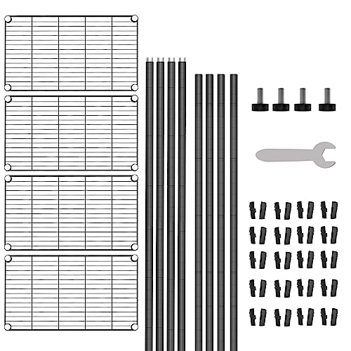 SINGAYE 5-Shelf Adjustable, Heavy Duty Storage Shelving Unit (350 lbs Loading Capacity per Shelf), Steel Organizer Wire Rack, Black (36" W x 14" D x 72" H)