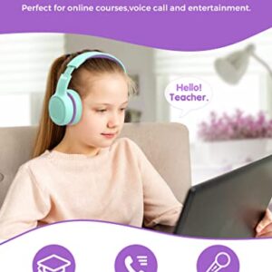 gorsun Premium Bluetooth Kids Headphones with Microphone, Wireless Headphones for Kids for School, 85/94dB Volume Limited, Adjustable Kids Bluetooth Headphones for Boys, Girls, Teens (Green)
