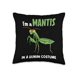 mantis insects praying mantis by hibl insects praying mantis throw pillow, 16x16, multicolor