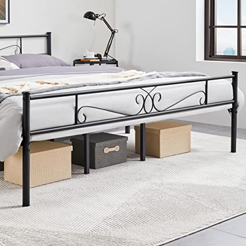 Yaheetech King Size Bed Frames/Metal Platform Bed with Headboard and Footboard/No Box Spring Needed/Easy Assembly, Black
