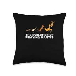 praying mantis costume insect lover bug mantises insect the evolution of a praying mantis throw pillow, 16x16, multicolor