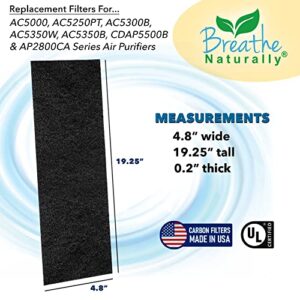 Breathe Naturally 2 Pack FLT5000 True HEPA Filter C Replacement with 8 Pack Activated Carbon Pre-Filters Compatible with AC5000 AC5000E AC5250PT AC5350B AC5350BCA AC5350W AC5300B Series Air Purifiers