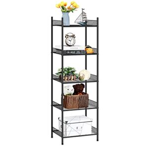 heomu 5 tier shelving unit metal storage shelf, wire shelves organizer utility storage racks and shelving for laundry bathroom kitchen garage