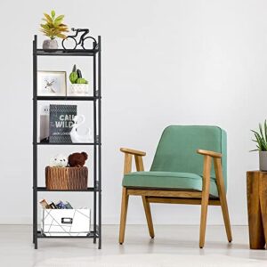 HEOMU 5 Tier Shelving Unit Metal Storage Shelf, Wire Shelves Organizer Utility Storage Racks and Shelving for Laundry Bathroom Kitchen Garage