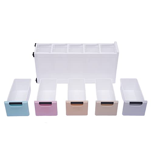 DYRABREST 5 Drawer Units Dresser Storage,Plastic Narrow Storage Cabinet,Small Closet Organizer Standing Shelf Bedroom Furniture for Bathroom Living Room 7.87 * 15.75 * 33.07in (Colorful 1)