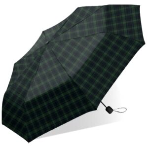 london fog mini rain umbrella, manual folding umbrella, windproof, lightweight and packable for travel, full 42 inch arc, navy tartan