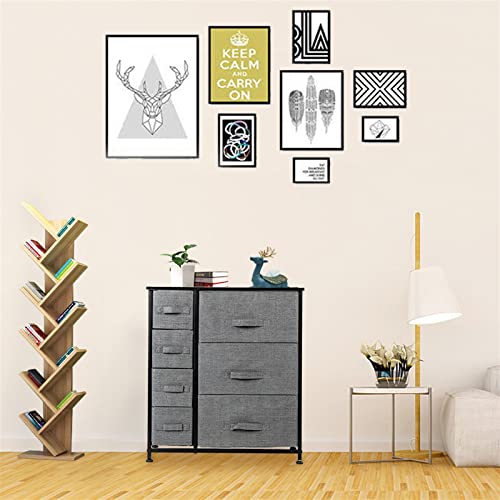 7-Drawer Dresser - Easy Pull Fabric Bins with Tabletop Surface - Storage Dresser with Removable Fabric Drawers - Clothes and Craft Storage Furniture - Closet Organizers with Steel Frame - Grey