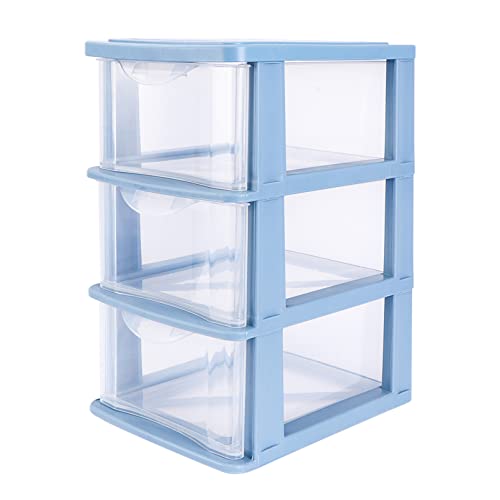 1pcbox Drawers, Holder Decor Plastic Cube with Perfume Tyer Blue Organization Lipstick Desktop Countertops Drawer Storage Shelf Small Capacity Display Room