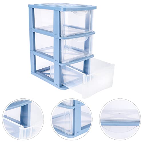 1pcbox Drawers, Holder Decor Plastic Cube with Perfume Tyer Blue Organization Lipstick Desktop Countertops Drawer Storage Shelf Small Capacity Display Room