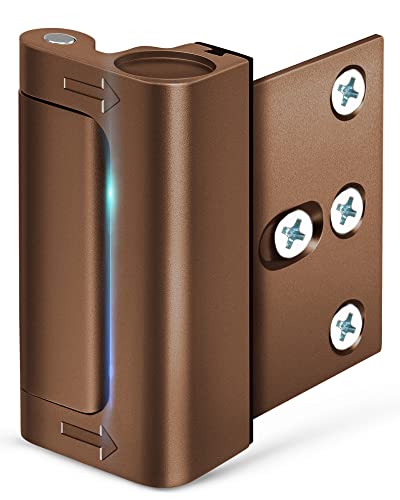 Door Reinforcement Lock Home Security - Door Locks for Kids Safety Childproof Door Latch Guard with 3" Stop Withstand 800 lbs Inward Swinging Front Door Upgrade Night Lock Prevent Unauthorized Entry