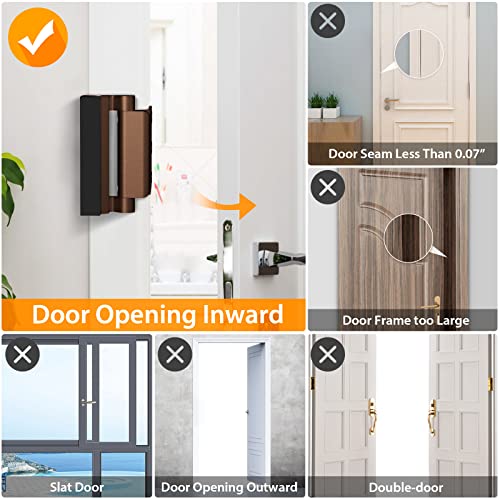 Door Reinforcement Lock Home Security - Door Locks for Kids Safety Childproof Door Latch Guard with 3" Stop Withstand 800 lbs Inward Swinging Front Door Upgrade Night Lock Prevent Unauthorized Entry