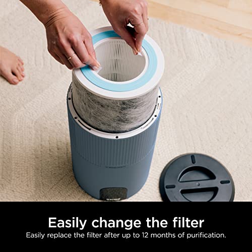 Shark HP102PETBL Clean Sense Air Purifier for Home, Allergies, Pet Hair, HEPA Filter, 500 Sq Ft Small Room, Bedroom, Captures 99.98% of Particles, Pet Dander, Fur, Allergens & Odor, Portable, Midnight