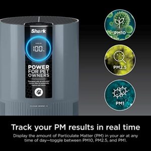 Shark HP102PETBL Clean Sense Air Purifier for Home, Allergies, Pet Hair, HEPA Filter, 500 Sq Ft Small Room, Bedroom, Captures 99.98% of Particles, Pet Dander, Fur, Allergens & Odor, Portable, Midnight