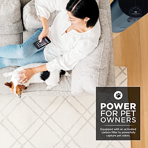 Shark HP102PETBL Clean Sense Air Purifier for Home, Allergies, Pet Hair, HEPA Filter, 500 Sq Ft Small Room, Bedroom, Captures 99.98% of Particles, Pet Dander, Fur, Allergens & Odor, Portable, Midnight