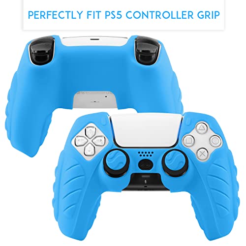 SIKEMAY Anti-Slip PS5 Controller Cover, Soft Silicone Protective Case for Playstation 5 Controller, PS5 Controller Skin for Playstation 5 DualSense Wireless Controller, 2 Pack with 4 x Thumb Grip Caps