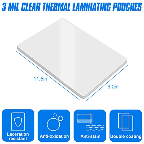 HERKKA 400 Pack Laminating Sheets, Holds 8.5 x 11 Inch Sheets, 3 Mil Clear Thermal Laminating Pouches 9 x 11.5 Inch Lamination Sheet Paper for Laminator, Round Corner Letter Size