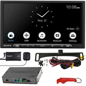 sony xav-ax4000 7" 2-din car stereo with maestro module, backup camera & siriusxm tuner deluxe bundle. wired + wireless android auto, wireless apple carplay, bluetooth, am/fm radio, 5 preamp outputs