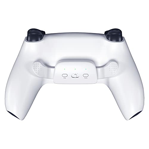 Mytrix Customized Controller with 2 Remappable Paddles for PlayStation 5 (PS5), Programmable Back Buttons with Fast Turbo Auto-Fire, 3 Setup Saving Slots Onboard Switch - White, with Rainbow 6 Siege