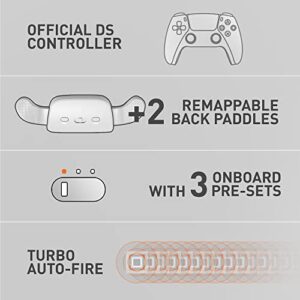 Mytrix Customized Controller with 2 Remappable Paddles for PlayStation 5 (PS5), Programmable Back Buttons with Fast Turbo Auto-Fire, 3 Setup Saving Slots Onboard Switch - White, with Rainbow 6 Siege