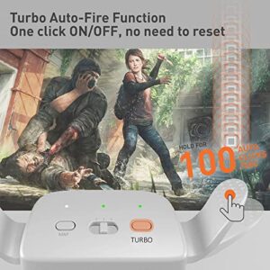 Mytrix Customized Controller with 2 Remappable Paddles for PlayStation 5 (PS5), Programmable Back Buttons with Fast Turbo Auto-Fire, 3 Setup Saving Slots Onboard Switch - White, with TLOU Part 1