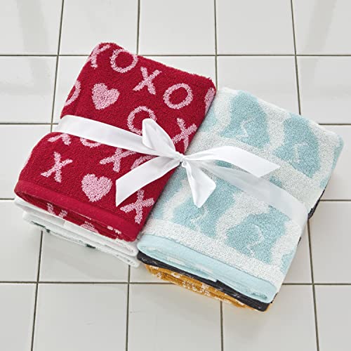 SKL Home Seasonal Jacquard Hand Towel Gift Set, 6 Count, Multicolored