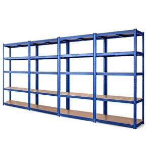 ironmax metal garage storage shelving, 5 tier adjustable rack shelf organization, heavy duty shelves unit for warehouse pantry closet kitchen basement, 30’’w x 12’’d x 60’’h (4, navy blue)