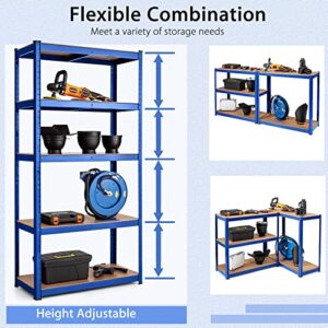 IRONMAX Metal Garage Storage Shelving, 5 Tier Adjustable Rack Shelf Organization, Heavy Duty Shelves Unit for Warehouse Pantry Closet Kitchen Basement, 30’’W x 12’’D x 60’’H (4, Navy Blue)