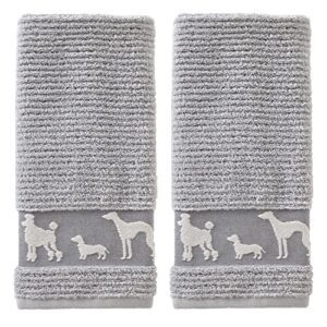 skl home vern yip dog daze hand towel set, gray 2 count