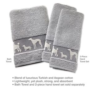 SKL Home Vern Yip Dog Daze Hand Towel Set, Gray 2 Count