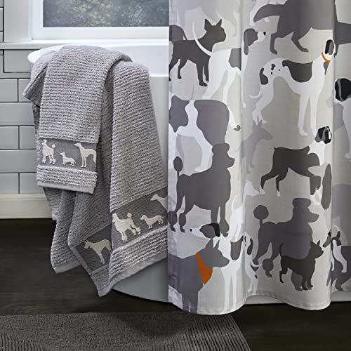 SKL Home Vern Yip Dog Daze Hand Towel Set, Gray 2 Count