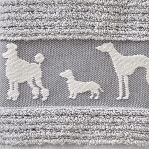 SKL Home Vern Yip Dog Daze Hand Towel Set, Gray 2 Count