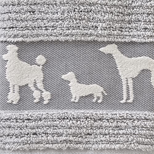 SKL Home Vern Yip Dog Daze Hand Towel Set, Gray 2 Count