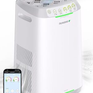 Nuwave OxyPure ZERO E500 Smart Air Purifier, ZERO Waste & ZERO Filter Replacements Large Area up to 1082 Sq Ft, Captures 100% of Particle Pollutants Small as 0.1 Microns, Dual 3-Stage Air Filtration