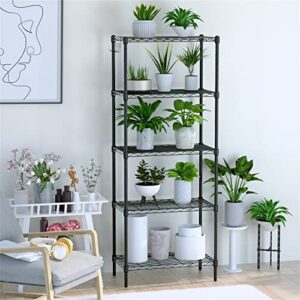 DABUFOY 5 Tier Metal Shelving, Kitchen Shelves, Adjustable Storage Shelves Heavy Duty, Wire Rack Shelf Garage Organizer, Standing Storage Shelf Units for Bathroom Pantry (Black, 23.22L x 13W x 59H)