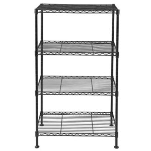 Karl home 4-Tier Heavy Duty Metal Storage Shelves, Adjustable Wire Shelf Rack for Kitchen/Bathroom/Pantry/Cabinet/Garage Organizers,700lbs Capacity, 19.69”L x 11.81”W x 31.5" H, Black