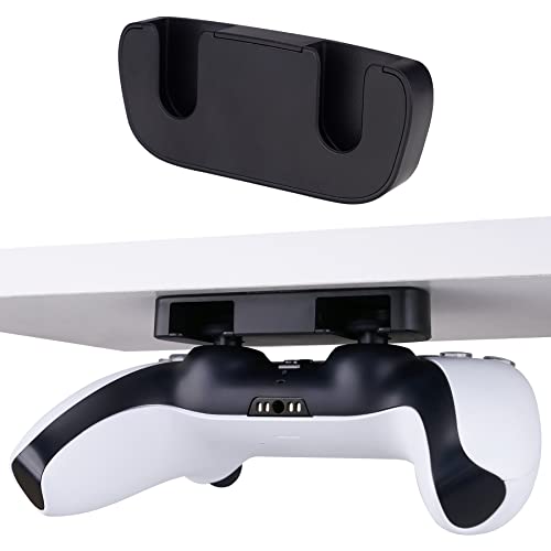 PlayVital Under Desk Controller Stand for ps5, Controller Table Mount for ps4 Controller, Controller Desk Holder Controller Organizer Display Stand Gaming Accessories for ps5/4 - Black