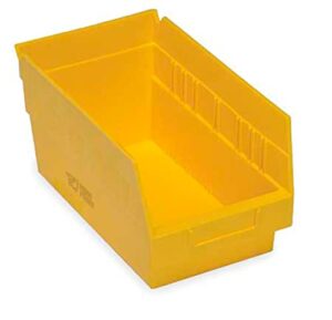 yellow shelf bin, 11-5/8 l x 6-5/8 w x 6 h