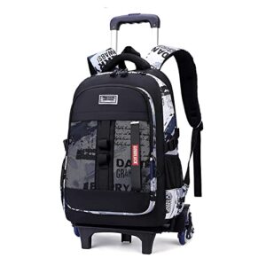 etaishow rolling backpack for boys kids school bag with wheels for elementary middle school trolley luggage bookbag