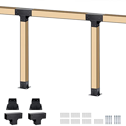 Neorexon Pergola Kit Elevated Wood Stand Kit Woodwork for 4"x 4" (Actual 3.6 X 3.6 inch), Wooden Gazebo Kit for Pergola Brackets with Corner and Pergola Base Brackets