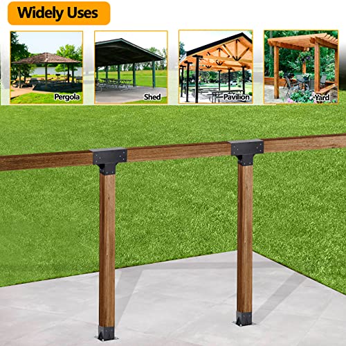 Neorexon Pergola Kit Elevated Wood Stand Kit Woodwork for 4"x 4" (Actual 3.6 X 3.6 inch), Wooden Gazebo Kit for Pergola Brackets with Corner and Pergola Base Brackets